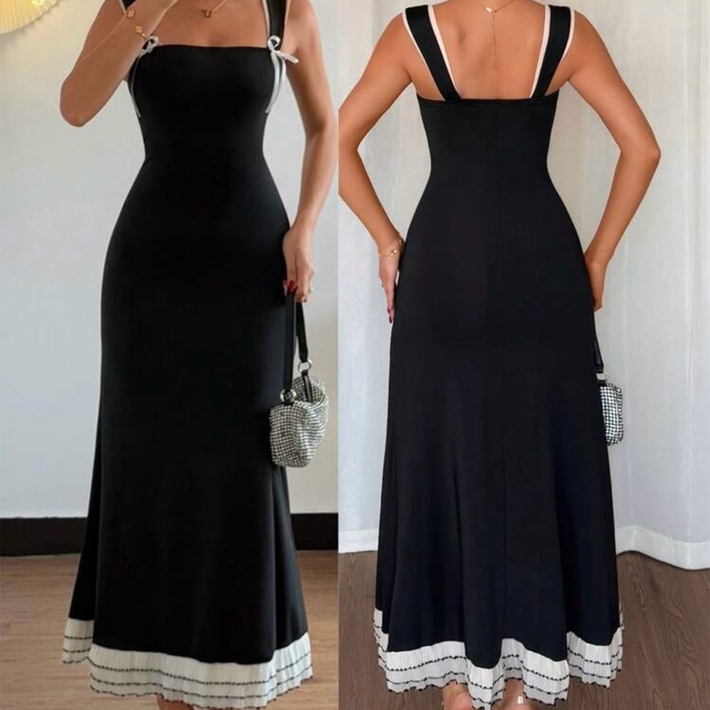 Elegant Black and White Women's Dress